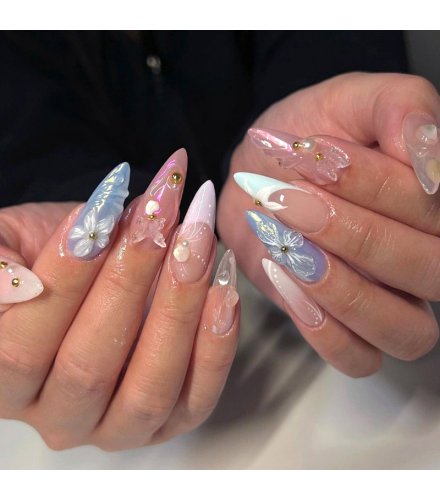 NA033 - Butterfly Flower Glam Nails NA033 - Butterfly Flower Glam Nails